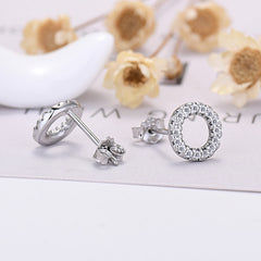 26-letter Zircon Earrings Uppercase Letters