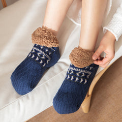 Cozy Fleece Bootie Slipper Socks Non-Slip Indoor Wear For Women And Men