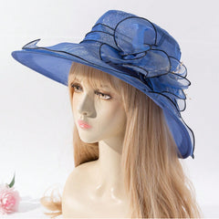 The Eugene Chiffon Flower-decorated Lightweight Sun-protective French-style Elegant Fisherman Hat Is Suitable For Parties, Vacations And Outings.