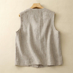 Sleeveless Vest Chic And Relaxed Fit Round Neck For Summer