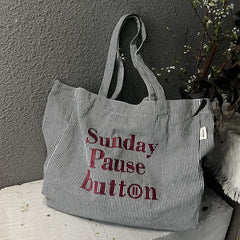 Large-Capacity Letter-Striped New Tote Bag