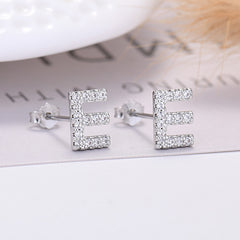 26-letter Zircon Earrings Uppercase Letters
