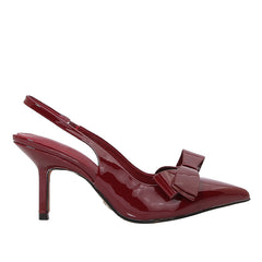 Patent Leather Pointed-toe Bow-knot Sandals Women's Back-strap Style