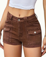 Women's Stretchy Multi-Pocket Denim Shorts