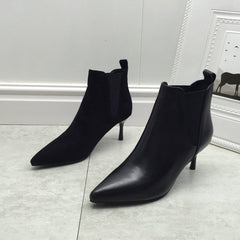 Professional-style Soft Leather Stiletto-heeled Lined High Boots