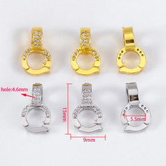 2 Stück Strassbesetzte runde Kupferverschlüsse, universell einsetzbar, für DIY-Armbänder und Halsketten, multifunktionale Schmuckzubehörteile