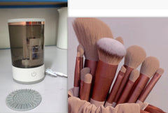 Outil de nettoyage de pinceaux à paupières pour femmes, machine de nettoyage de pinceaux de maquillage électrique portable avec chargement USB, brosse cosmétique automatique