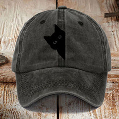 Washed Cotton Printed Hat Distressed Style Mens Vintage