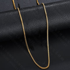 Simple Pendant-Free Necklace Titanium Steel Box Chain Necklace For Women