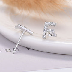 26-letter Zircon Earrings Uppercase Letters