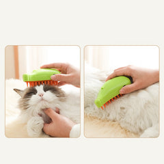 Brosse vapeur 3 en 1 pour animaux (chat et chien) : nettoyage, massage et pulvérisation de vapeur, peigne de beauté, épilation, accessoires de toilettage pour animaux.