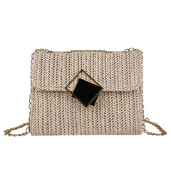 Fashionable ShoulderCrossbody Bag For Women, Korean-Style Small Square Bag With Chain