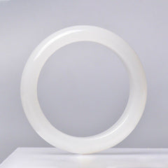 Natural Xinjiang Mutton-fat Grade White Jade Bracelet, Hetian