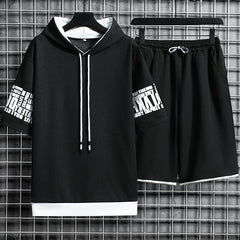 Loose Short-sleeved Hooded Sweater For Teenagers