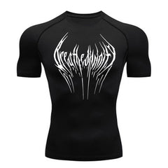 Short-sleeve Black Fitness T-shirt Men's Muscle