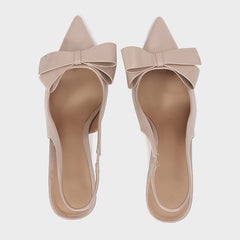 Patent Leather Pointed-toe Bow-knot Sandals Women's Back-strap Style