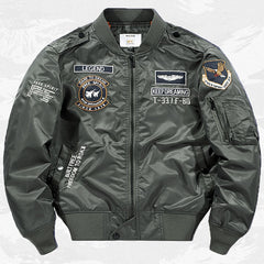 Embroidered Letter Baseball Jacket Mens Loose Fit Jacket