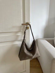 Matte Cowhide Commuter ShoulderCrossbody Tote Bag