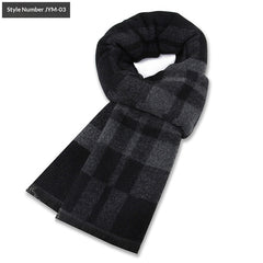 Mens Wool-Blend Plaid Scarf Winter Warmth & Extra Thickness