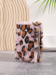 Plush Coin Purse Fashionable Niche Design Simple And Fluffy With Leopard-Print Card Holder