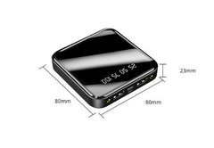 Mini-Powerbank 20000 mAh, tragbarer Powerbank mit Spiegel und Digitalanzeige