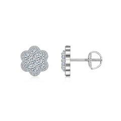A Luxurious And Fashionable Minimalist Jewelry Earring Set Featuring Top-quality Moissanite Stones, Made Of S925 Silver Electroplated With Platinum.