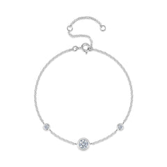 0.5 Carat Luxury And Light Luxury Fashion Jewelry Bracelet Set With Top Moissanite, S925 Silver Plated Platinum Material.