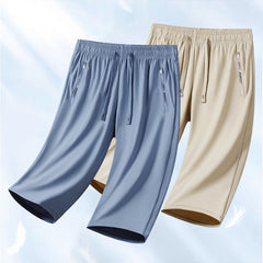 Summer Couple High-Elastic Ice Silk Quick-Drying Pants