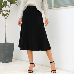 Long skirt knitted sweater dress
