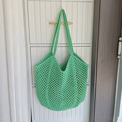 Hollow-out Knitted Tote Bag For Women