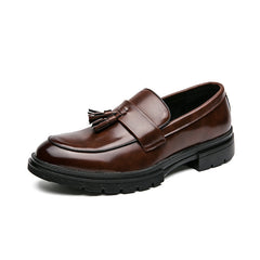 Spring And Autumn Men's Brogue Business Formal Wear Loafers Leather Shoes