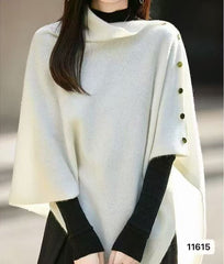 Women's Casual Loose Solid-Colored Knitted Cape Scarf