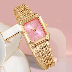 The Lady Is Just Wearing A Square Quartz Watch