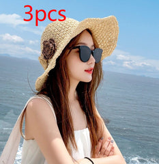 Lace Straw Sun Hat For Women