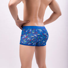 Colorful Silk Printed Boxer Briefs Men's Polyester