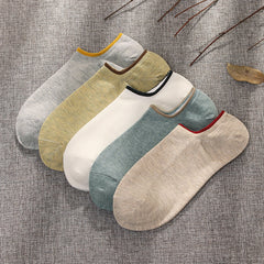 Summer Low-cut Solid-color Business Cotton Trendy Sweat-absorbent Breathable And Low-cut Ankle Socks