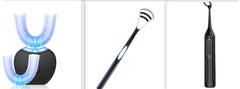 360 Degrees Intelligent Automatic Electric Toothbrush Waterproof U Type Tooth Brush Whitening Blue Light USB Charging