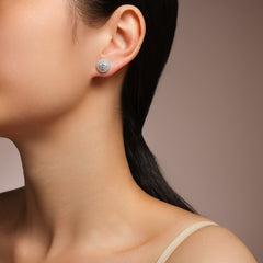 A Luxurious And Fashionable Minimalist Jewelry Earring Set Featuring A 0.5-carat Top-quality Morganite, Made Of S925 Silver Electroplated With Platinum.