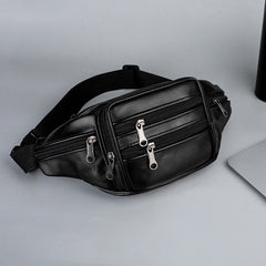 Genuine Leather Sports Waist Pack For Men, Invisible Running Pack