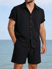 Men's Casual Resort Shorts And Shirt Set