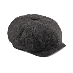 Fashion Retro Octagonal Hat Male Fashion Plaid Beret