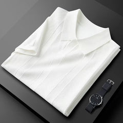 Men's Ice Silk Solid Color Short-Sleeve Top