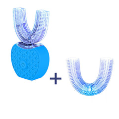 360 Degrees Intelligent Automatic Electric Toothbrush Waterproof U Type Tooth Brush Whitening Blue Light USB Charging