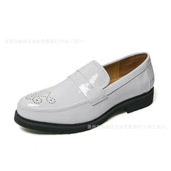 Autumn Men's Glossy Carved Leather Shoes