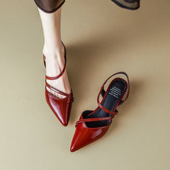 Retro Versatile Closed Toe Low Cut Pointed Toe Sandals