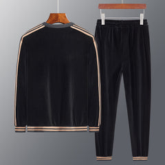 Men's personality embroidery sweater suit