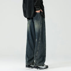 Men's Loose-fit Straight-leg Patchwork Jeans