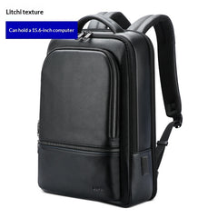 Men's Fashionable Leather Business Commuter Backpack
