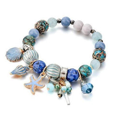 National Style Black Natural Stone Shell Beach Bracelet Jewelry