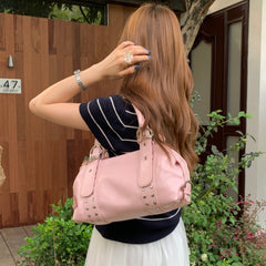 Retro Chic One-shoulder Tote Biker Bag Underarm Bag